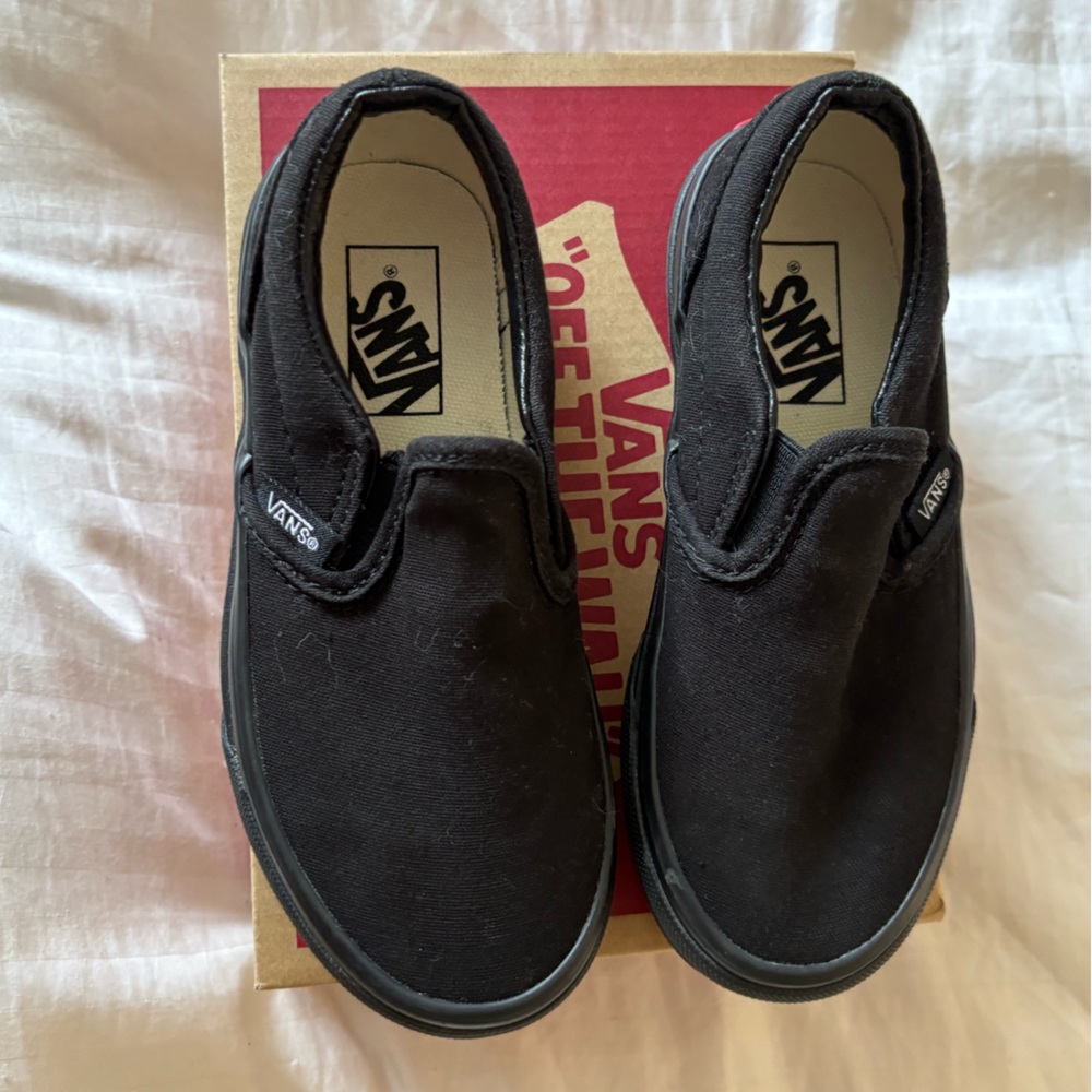 Vans Classic Black Canvas Slip-Ons NIB